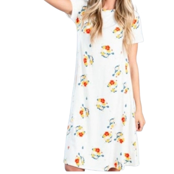 Sweet Salt Dresses & Skirts - NWT Sweet Salt Floral Midi Size L Buttery Soft A-Line Dolman Dress Short Sleeves